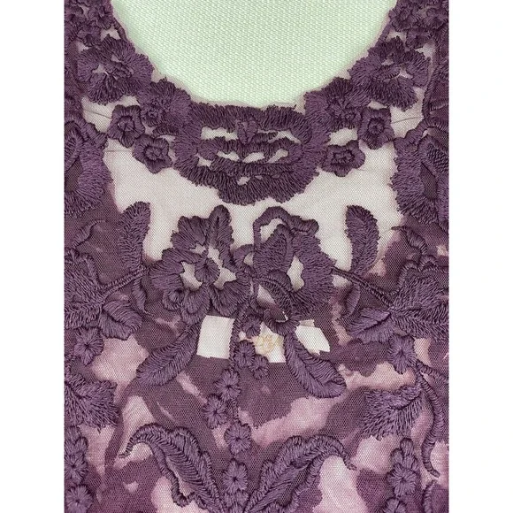 New Candela Blouse Floral Embroidered Mesh Sheer Fairy Romantic Victorian Size L - Picture 8 of 13